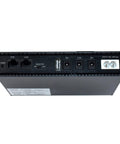 Mini Ups Battery Backup For Wifi Routers Featuring 10400mAh Rechargeable Cells And Poe Usb Outputs, back view showing ports and inputs.