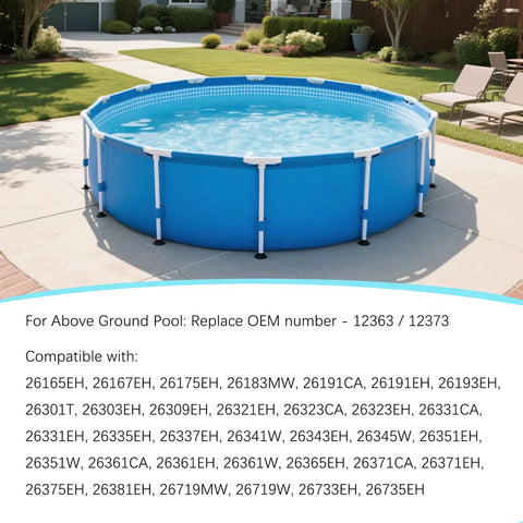 Above ground pool compatible with 12363 12373, shown in a backyard setting.