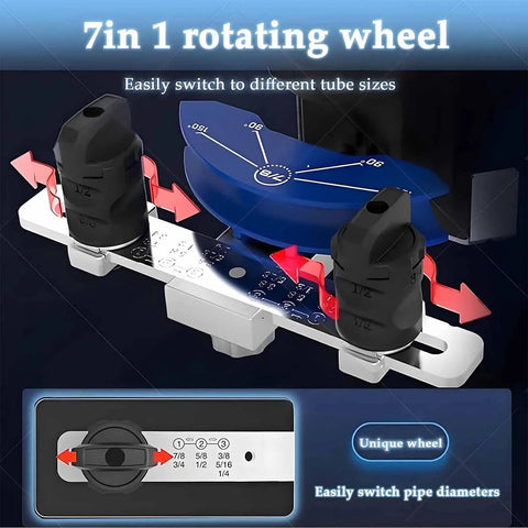 7 in 1 rotating wheel for Heavy Duty Cordless Electric Tube Bender For Copper And Aluminum, designed for quick size adjustments.