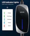 LED indicator lights on Tesla Level 1 2 Portable EV Charger 16 Amp, showing charging status and levels clearly.