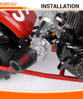 Predator 212 Stage 2 Carb Kit With VM22 Carburetor And Exhaust installed on mini bike engine