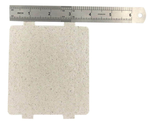 2 Pack Dope Microwave Waveguide Cover Mica Slice Replacement For Ovens with ruler showing 4x4.27 inches