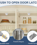 Magnetic Push Latches 4 Pack Double Push To Open Hidden Cabinet Touch Latches Installed in Kitchen Cabinet