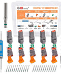 DT Waterproof 2 Pin Connector Kit With 14-20 AWG Solid Contacts, 5 Sets, Includes Removal Tool DRK-RT1B And Mounting Clips