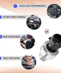 AC High Pressure Sensor Switch For Cars And SUVs HVAC System High Pressure Transducer Replacement Part With OEM 1551343 13587668 Refrigerant Pressure Sensor For Buick Cadillac Pontiac Saturn Chevy GMC, showing product detail and installation benefits