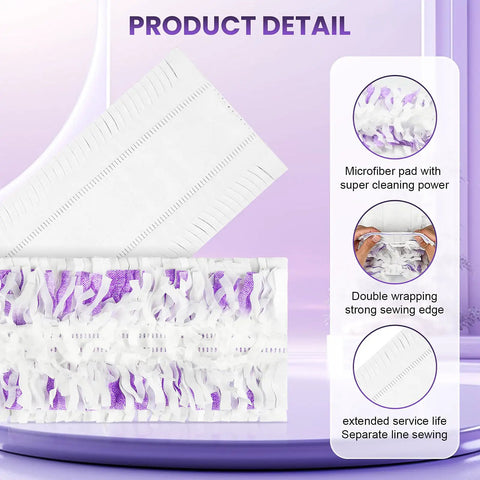 12 Pack Disposable Power Mop Refills For Swiffer Power Mop, Quick And Easy Floor Cleaning Pads, Compatible With Swiffer Power Mop Wood, Superior Absorbency For Hardwood And Tile, Mess Free Cleanup On The Go microfiber pad detail