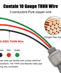 Close-up of Half Inch AC Whip Assembly Kit 8 Ft Non Metallic Liquid Tight Conduit with 10/3 THHN Wire showing 10 gauge copper wires.