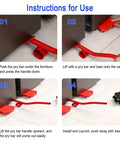 Instructions for using Heavy Duty Furniture Dolly Platform Featuring Rock Solid Omnidirectional Swivel Casters for easy loading and moving.