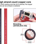4/0 Gauge Welding Battery Cable Kit With 5 Ft Black And 5 Ft Red Copper Wire, 5/16 Inch And 3/8 Inch Copper Lugs, Heat Shrink Tubing, Heavy Duty Power Cable For Car, Solar, Marine, And RV Inverters showing 4/0 copper strands and wire diameter