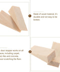 Heavy Duty Wooden Door Stop Wedges Set Of Five Triangular Door Holders for home and office displayed on white background.