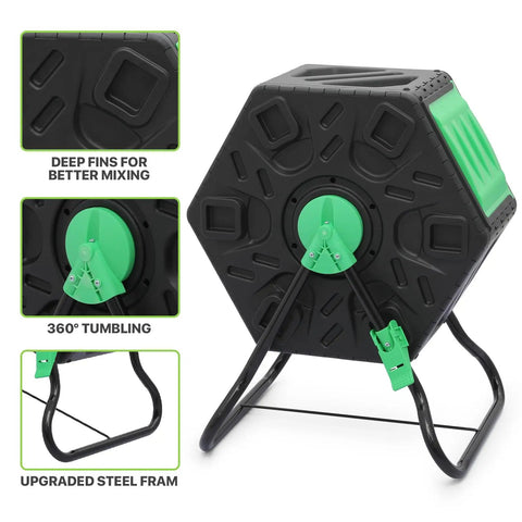 80 Gallon Outdoor Compost Bin BPA Free Material All Season Durable Yet Lightweight No Hassle Setup For Quick Creation Of Fertile Soil