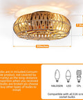 20 Inch Caged Farmhouse Ceiling Fan With Light Remote Control Low Profile Flush Mount Enclosed Design 6 Speeds Reversible Motor