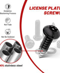 Stainless steel screws for Silicone License Plate Frame With Anti Theft Screw Kit No Obstruction Anti Rattle Rust Proof