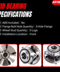 Front Wheel Bearing Assembly 513324 for 2011-2021 Grand Cherokee and 2011-2023 Durango With 5 Lug Bolt Pattern
