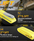 360 Degree Rotating Handheld Drill Winch 1500 Lb Capacity With 40 Ft Synthetic Rope Portable Electric Hoist For Auto Recovery Off Road Towing And Heavy Lifting Tasks Quick Install Easy Use Best Gear with yellow abrasion-resistant sling straps.