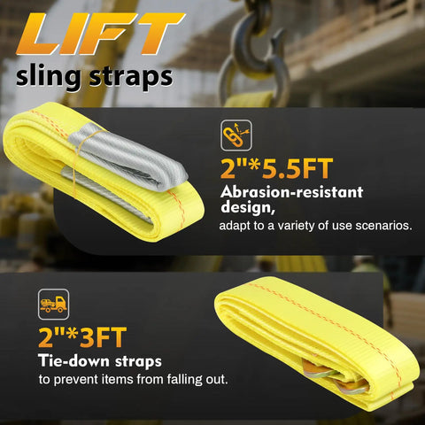 360 Degree Rotating Handheld Drill Winch 1500 Lb Capacity With 40 Ft Synthetic Rope Portable Electric Hoist For Auto Recovery Off Road Towing And Heavy Lifting Tasks Quick Install Easy Use Best Gear with yellow abrasion-resistant sling straps.