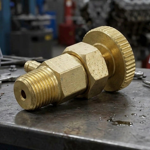Fuel Bleeder Valve For Injector Pump Replacement, Engine Compatible Part 6598102, High Strength Metal Construction, Bolt On Fit