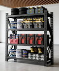 Tough As Nails Four Tier Heavy Duty Garage Shelving And Reinforced Steel Storage Rack With Locking Pins for organized tool storage