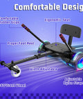 Seat Attachment Kids And Adults Scooter With Adjustable Frame 23.6 To 31.4 Inches, ergonomic seat, colorful LED lights