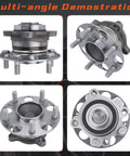 Rear Wheel Hub And Bearing Assembly Pair For Honda Accord 2008 To 2012 And Acura TSX 2009 To 2014, multi-angle view