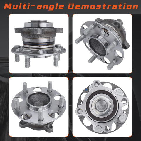 Rear Wheel Hub And Bearing Assembly Pair For Honda Accord 2008 To 2012 And Acura TSX 2009 To 2014, multi-angle view