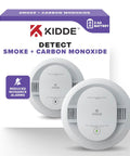 Two In One Smoke And Carbon Monoxide Detector With AA Battery Power, 85 dB Alarm, LED Status Lights, Compact Five Inch Design, Model 30CUDR, 1 Pack, No Fuss Home Safety Upgrade in package display.