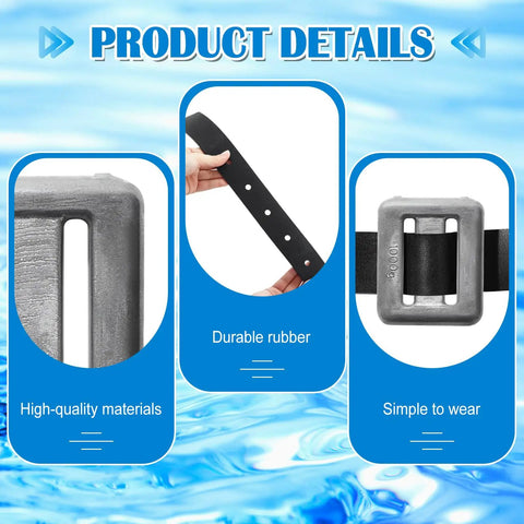 Four 2.2 Pound Dive Weights Set with Rubber Belt and Metal Buckle for Scuba Diving Freediving Spearfishing and Snorkeling Tough Weight Belt