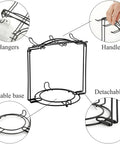 Tea Cup Holder For Countertop And Display Stand Foldable Metal Rack For Saucers And Espresso Cups Cool Home Bar Decor Organizer Rustproof Iron Coffee Cup Rack With Smooth Welded Finish features stable base and hangers.