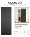 Concealed Sliding Barn Door With Soft Close Hardware Kit Black Hidden Door For Opening 32 To 36 Inch 40 By 86 Inches with hardware