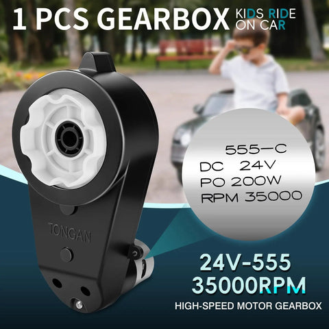 24 Volt RS555 35000 RPM High Speed Motor Gearbox Upgrade Kit For Power Wheels Ride On Toys with specs