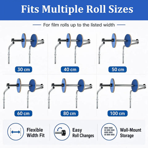 Hella Smooth Wall Mount Bubble Wrap Dispenser Stand With Easy Glide Roll Grip for various roll sizes up to 100cm width.