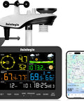 Smart WiFi Weather Station For Indoor And Outdoor Use With 24 7 AI Forecasts Wind Speed Rain Gauge Real Time Alerts Weatherseed App Access And Two Years Of Data Export For Home And Garden showing display and mobile app interface