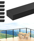 Top Shelf Six Foot Six Inch Stainless Steel Rectangular Handrail Cuttable Cable Railing System Black flat top rail with nylon end caps.