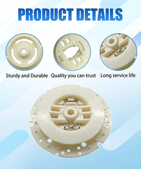 Beefed Up Pad Retainer For Floor Scrubbers And Buffers Replacement Part For Tennant T5 5680 5700 7200 7100 8300 Durable Wear Resistant High Speed Scrubbing And Long Lasting Performance white plastic pad retainer with spring clips