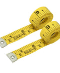 Pack Of 2 Fabric Tape Measure For Body Measurements, Soft Measuring Tape, yellow with metal tabs, 60 Inch 150 Cm