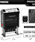 Custom Self Inking Date Stamp With Signature Business Document Marking Tool, 3x2 inches, black, marked with custom date and text.