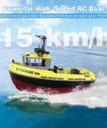 One To Seventy Two Scale RC Tugboat For Pools And Lakes, High Speed Remote Control Boat cruising at 15 km/h on water.