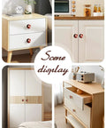 Dope Abstract Red And Black Cabinet Knobs Set 1.4 Inch Solid Beech Wood Drawer Pulls on modern furniture in stylish scenes.