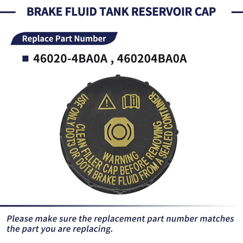 Brake Fluid Tank Reservoir Cap Fits Nissan Rogue 2015-2023 And Rogue Sport 2017-2021 Replacement 46020-4BA0A Close-up