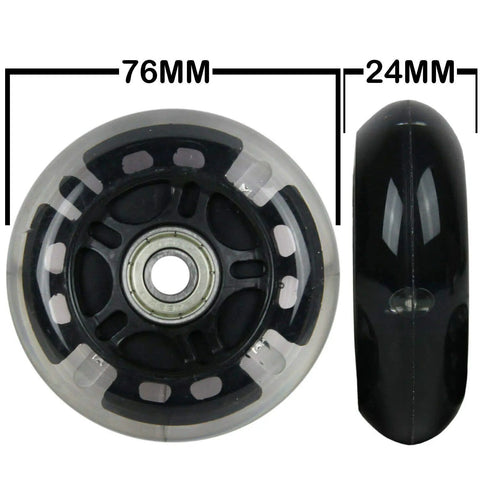 2 Pack Replacement Inline Skate Wheels 64mm 82A With Bearings For RipStik Rollerblade Luggage Style Inline Skates LED Upgrade