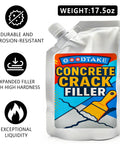 Tough As Nails Concrete Crack Sealant And Fast Cure Waterproof Patch Filler For Driveways And Garages With All Season Grey Caulk in a 17.5oz pouch.