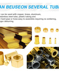 Brass 1/4 in OD compression fittings kit with inserts, sleeve ferrules, and nuts; 75-piece set.