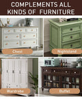 Two Pack Hand Stitch Brown Leather Cabinet Pulls 5 Inch Drawer Handles showcased on chest, nightstand, wardrobe, and buffet in room.