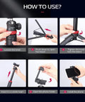 Steps to set up Get The Ultimate Extendable Phone Tripod That Works As Selfie Stick Vlog Stand Featuring Two In One Phone Clip