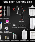 Premium Lvlp Air Spray Gun With 650 Ml Cup Spits Out A Pretty Dang Smooth Finish Using Low Volume High Efficiency Tech For Less Overspray On Auto Or Shop Work This Bad Boy Is A Total Game Changer, includes spray gun, nozzles, and accessories.