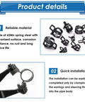 Front view of 72-piece black Eoppen spring hose clamps kit in six sizes (7–18mm) for automotive fuel lines and vacuum hoses.