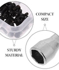 Rc Car Screw Assortment Kit With Iron And Plastic Wrenches, Portable Hardware Fastener Set For Body Clips And Quick Fixes, compact storage box with black screws and wrench close-up