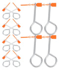 Secure Your Fire Safety Game With 30 Pack High Grade Lock Pin Replacement Seals, silver metal pins with orange ties for safety.