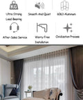Wall Mount Curtain Track System, Ultra Slick Quiet Sliding Rail For Living Room, Hotels And Teahouses, Heavy Duty Aluminum Alloy Double Track, Gold Finish, Room Divider Sliding Curtain Rod, 10.5ft installed over living room curtains