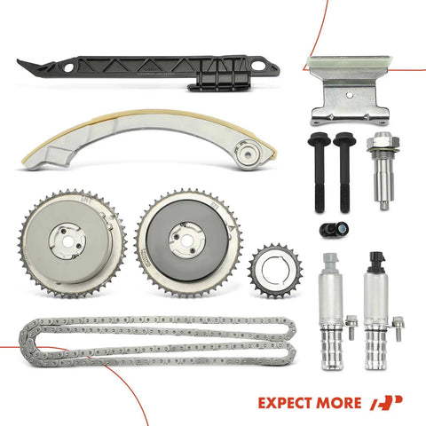 7 Piece Engine Timing Chain Kit With VVT Sprocket For Chevy GMC Buick Saab Saturn Pontiac Cars 2.0L 2.4L Includes Chain